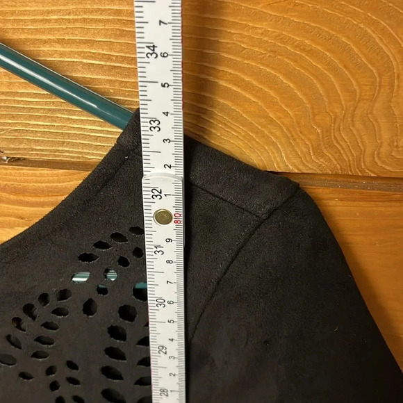 Sanctuary Black Alexia Faux Suede Sheath Cocktail Dress Women Md Laser Cut Event - Picture 4 of 11